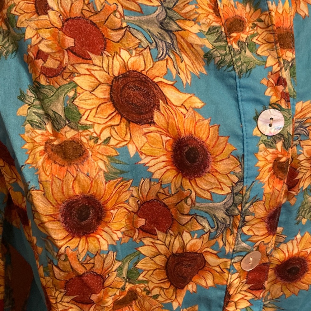 ALA von AUERSPERG Button-Up Sunflower 🌻 Shirt Dress/Long Shirt NWT - Picture 2 of 11